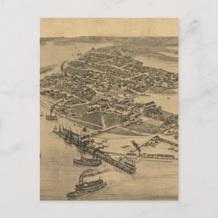 Carte picturale vintage de Cèdre Key FL (1884)