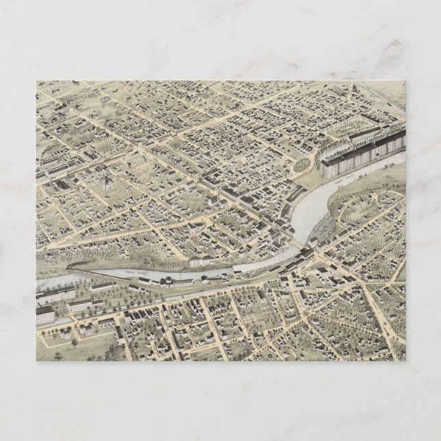 Carte picturale vintage de Nashua NH (1875) (Devant)