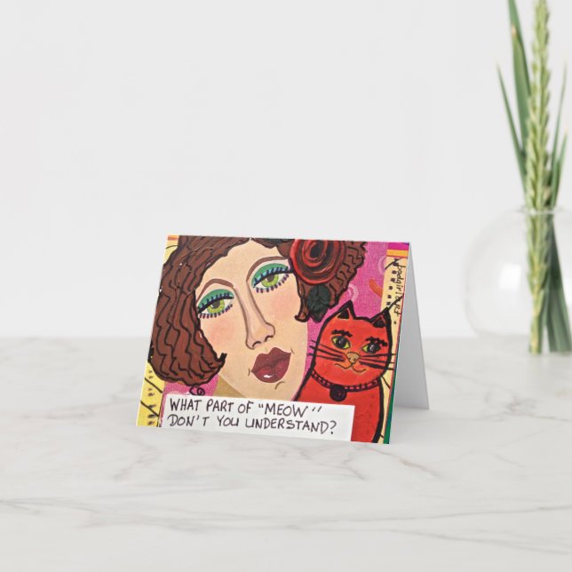 CARTE PIÈCE DE NOTECARD-WHAT DE MEOW VOUS NE COMPRENEZ (Devant)