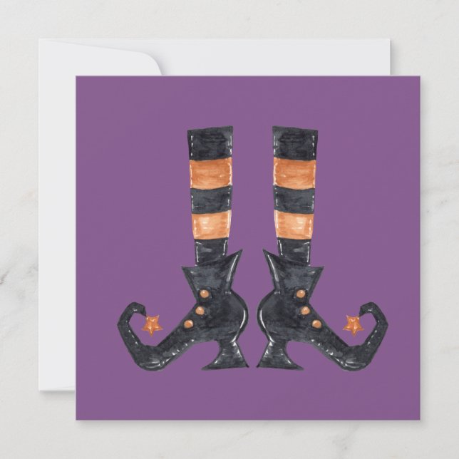 Carte Pieds de sorcière Halloween personnalisés (Devant)
