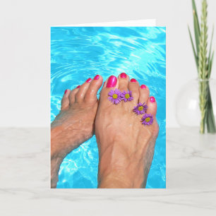 Carte Pieds nus dans la piscine Anniversaire