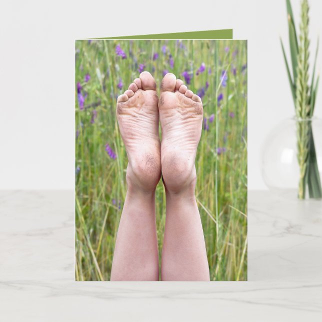 Carte Pieds nus en fleur sauvage Nom Jour (Devant)