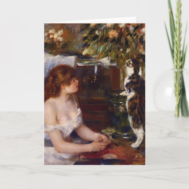 Carte Pierre-Auguste Renoir- Fille et chat (Devant)