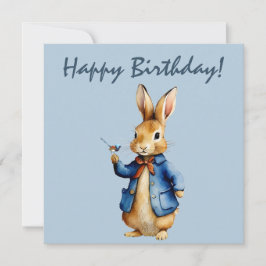Carte Pierre le lapin avec Wren Joyeux Anniversaire