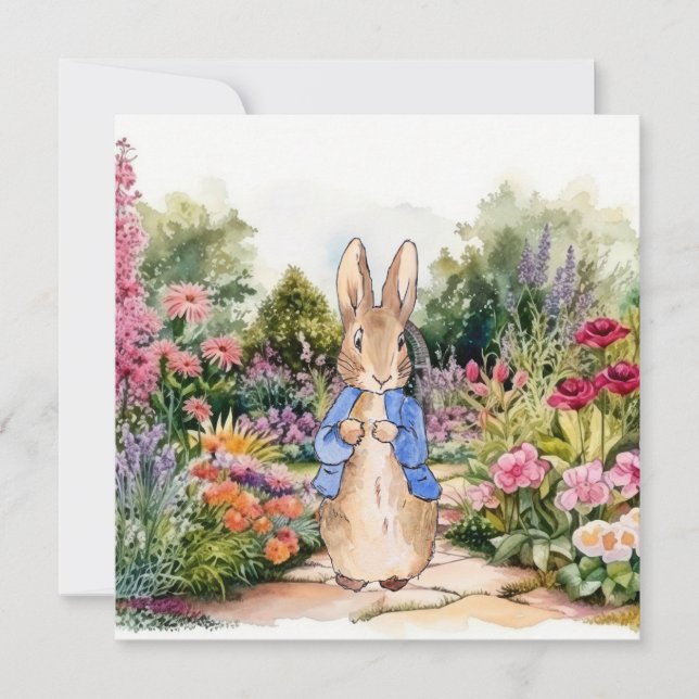 Carte Pierre le lapin dans son jardin (Devant)