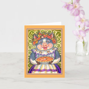 Carte PIG & ACORN PIE, MERCI FABRIQUÉ AVEC LOVE Blank