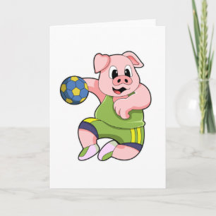 Carte Pig en tant que joueur de handball avec Handball