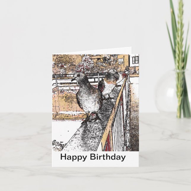 Carte Pigeons sur le pont à Hythe Card (Devant)