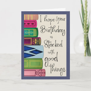 Carte Pile d'anniversaire de livres
