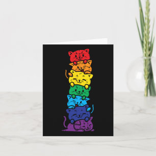 Carte Pile de chat arc-en-ciel Gay pride mou Lgbt Animal
