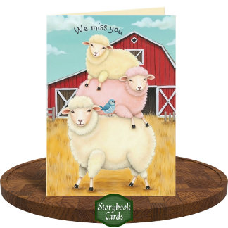 Carte Pile de moutons Pastel Whimsical Manquant Vous Obt