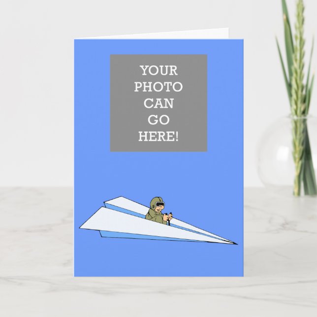 Carte Pilote d'avion en papier amusant (Devant)