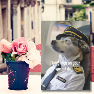Carte Pilote de chien & Avion, Anniversaire d'aviation d