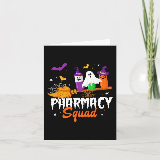 Carte Pilules Amusantes Équipe Pharmacie Pharmacien Tech (Devant)