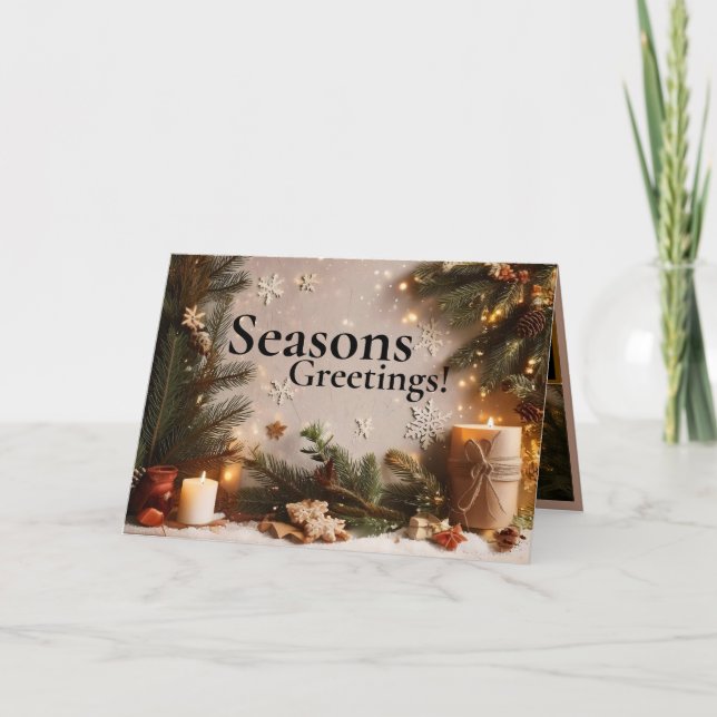 Carte Pine Tree 5 Image Holiday Card (Devant)