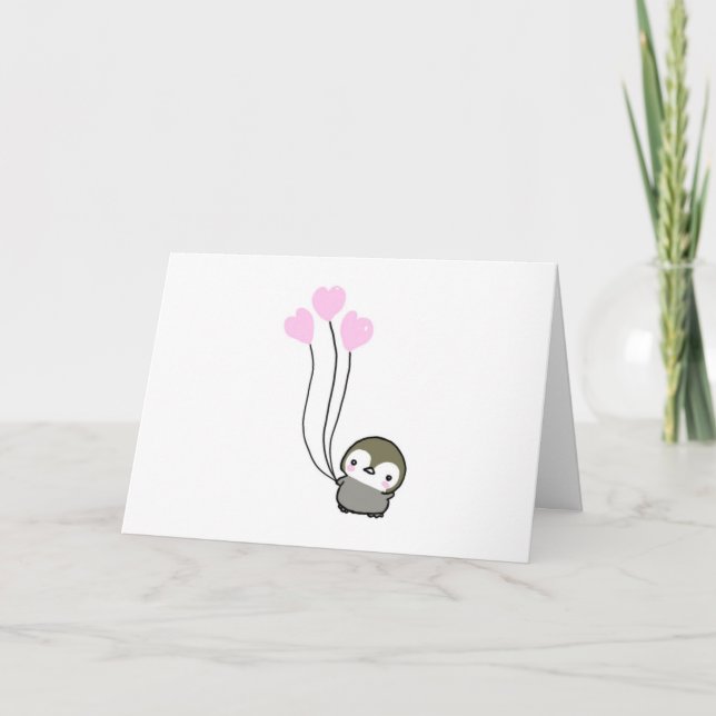 Carte Pingouin de jour de Valentines (Devant)