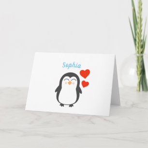 Carte Pingouin personnalisé mignon