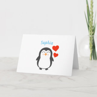 Carte Pingouin personnalisé mignon