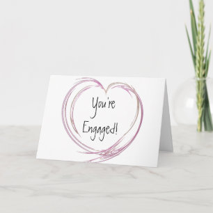 Carte Pink Abstract Heart Engagement