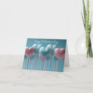 Carte Pink and Blue Heart Lollipop Salutation de Saint-V