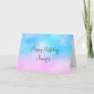 Carte Pink and Blue Pastel Gradient Sky Anniversaire