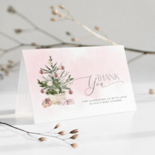 Carte Pink Baby son froid dehors baby shower merci