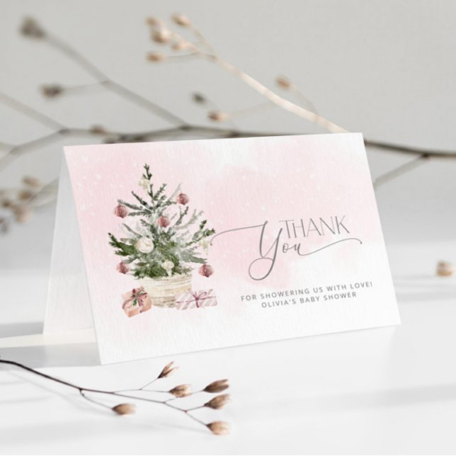 Carte Pink Baby son froid dehors baby shower merci (Créateur téléchargé)