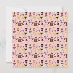 Carte pink background dogs