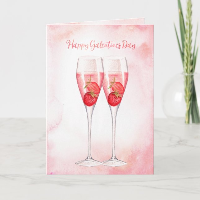 Carte Pink Champagne | Jour de Galentine (Devant)