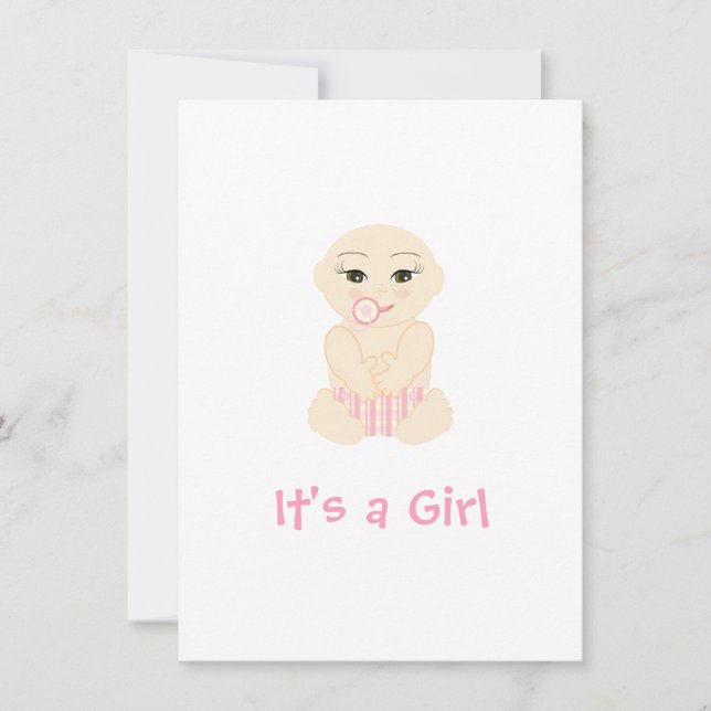 Carte Pink Chic Baby Shower Girl It's a Girl Quote  (Devant)