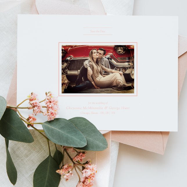 Carte Pink Chic Sophisticated Minimalist Photo Wedding (Créateur téléchargé)