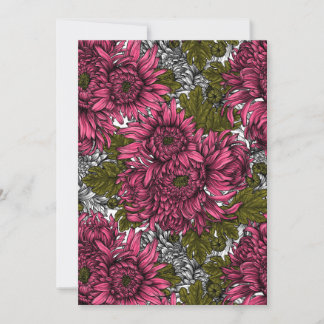 Carte Pink chrysanthemum flowers