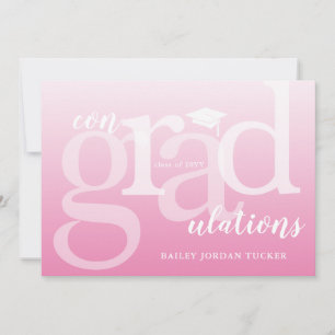 Carte Pink ConGRADulations Graduation Félicitations