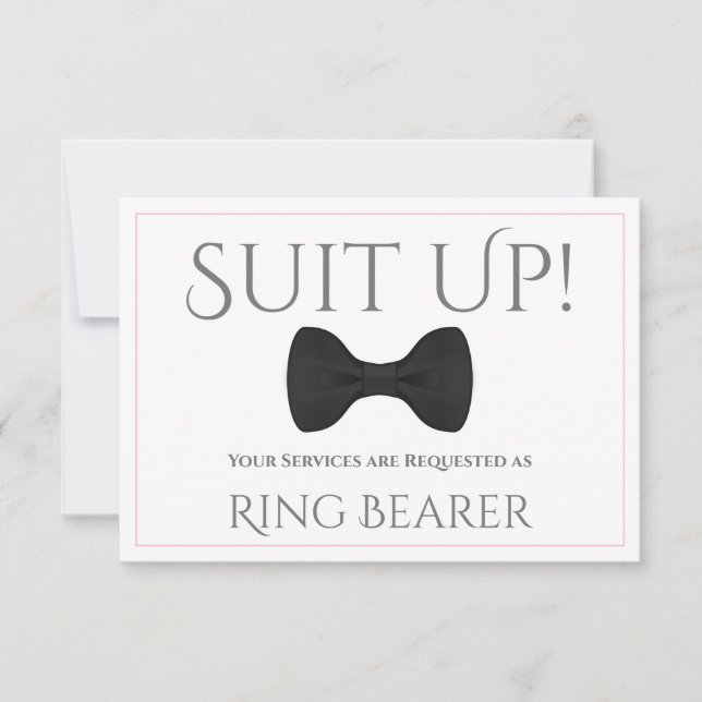 Carte Pink & Grey Be My Ring Bearer Card (Devant)
