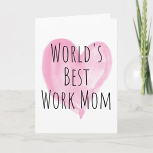 Carte Pink Heart World la meilleure maman de travail