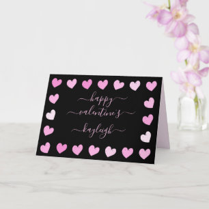 Carte Pink Hearts Motif Valentine's Day Greeting Card