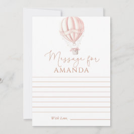 Carte Pink Hot Air Baloon Premier Anniversaire Message p