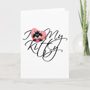 Carte Pink I Love My Kitty Tshirts et cadeaux