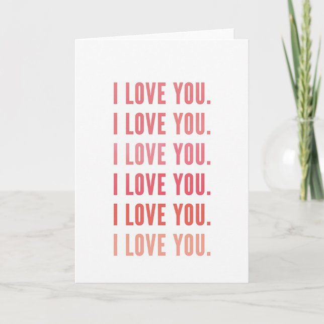 Carte Pink I Love You Message Card (Devant)