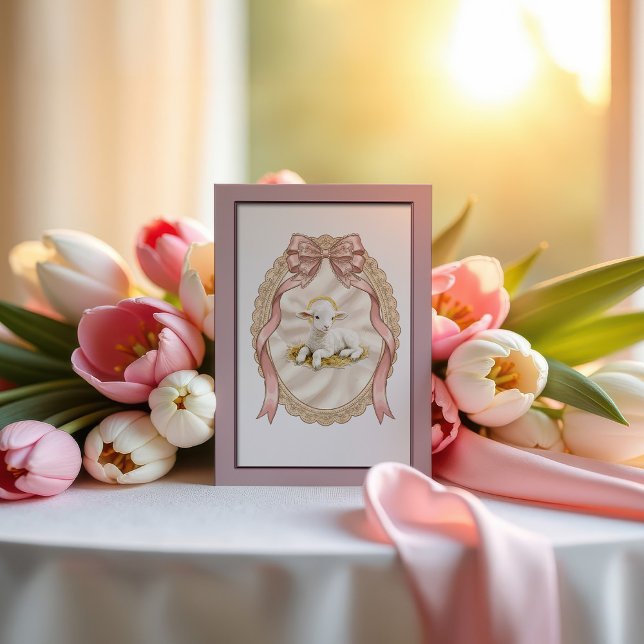 Carte Pink Lamb of God Easter (Créateur téléchargé)