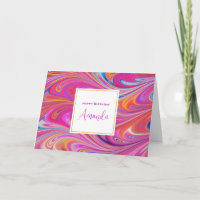 Pink Orange Swirls Résumé Design Anniversaire