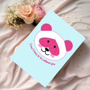 Carte Pink Panda Tu Me Manques