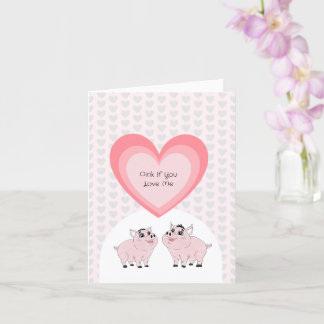 Carte Pink piggy couple