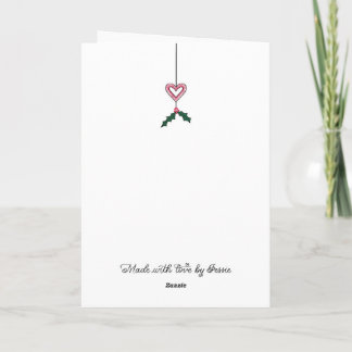 Carte Pink Poinsettia Holiday Wreath