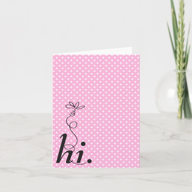 Carte Pink Polka Point Hello (Devant)