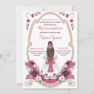 Carte Pink  Quinceanera Charra, Rancho Charro Western