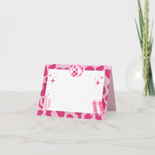 Carte Pink Retro Disco Nom de la fille (Devant)