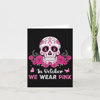 Carte Pink Ribbon Crâne crâne Conscience du cancer du se