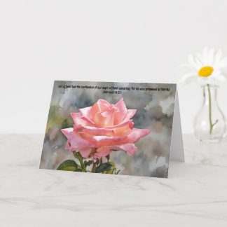 Carte Pink Rose Art Bible Verse Penser à votre foi