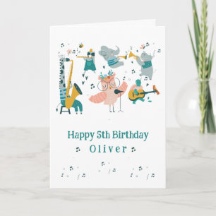 Carte Pink Songbird avec bande d'animaux